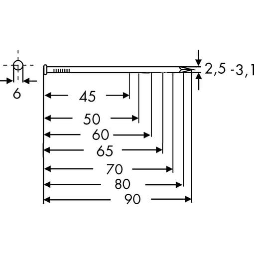 B-NAEGEL TYP-VIII 3,1X 80MM BL